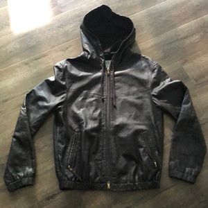 ARMANI EXCHANGE A/X Mens Pleather Hoodie